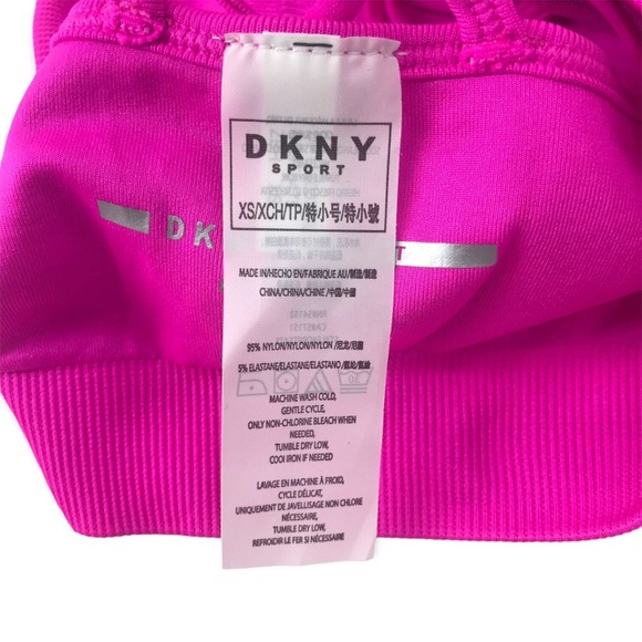 DKNY Sport Low Impact Fitness Sports Bra Pink - Picture 7 of 9